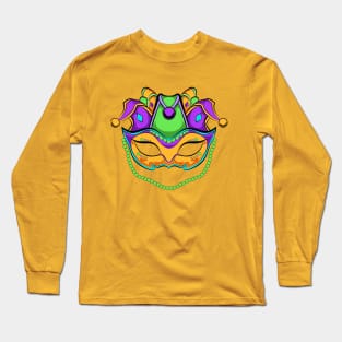 mask mardi gras funny Long Sleeve T-Shirt